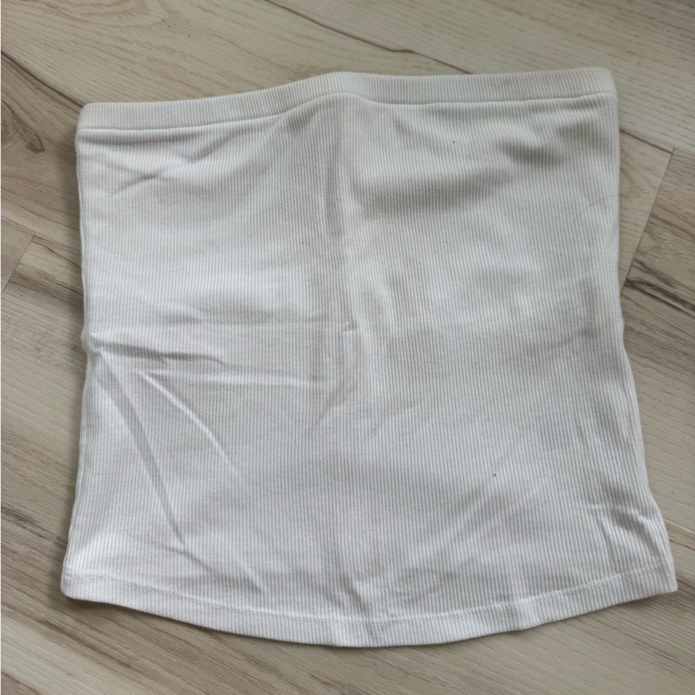 a new day White Ribbed Strapless Bandeau